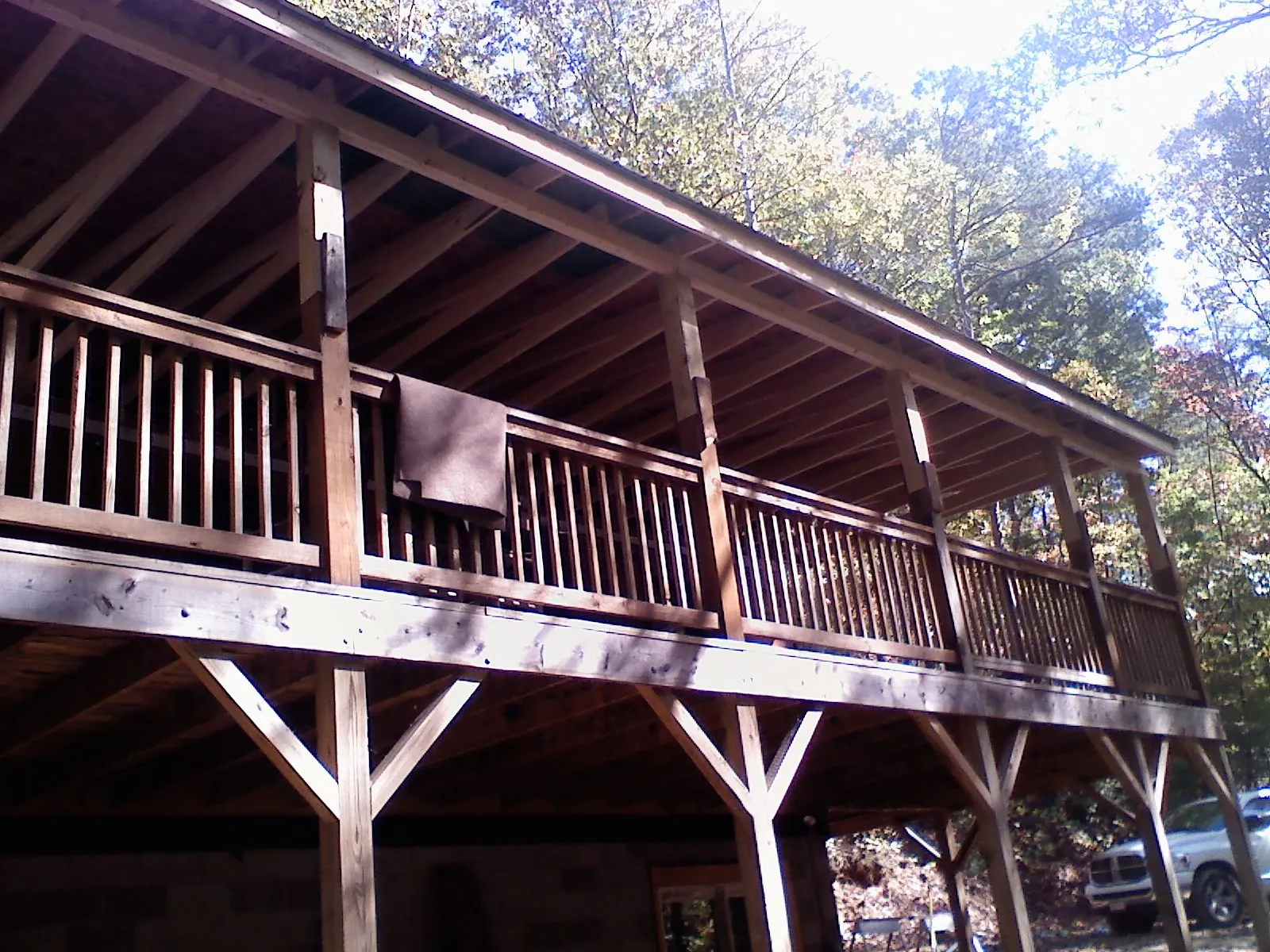Timber framing under a new elevated porch and deck — Roof Leak Repair in Preston by Roofing Brothers